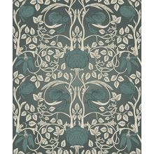 Blue Curling Vines Pattern Wallpaper