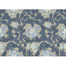 Blue Floral Wreath Pattern Wallpaper