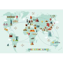 Travel The World Map Wallpaper Mural