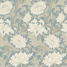 Blue Chrysanthemum Morris Inspired Wallpaper