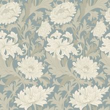 Blue Chrysanthemum Morris Inspired Wallpaper