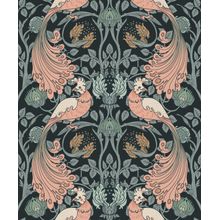 Pink Peacocks Pattern Wallpaper