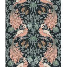 Pink Peacocks Pattern Wallpaper