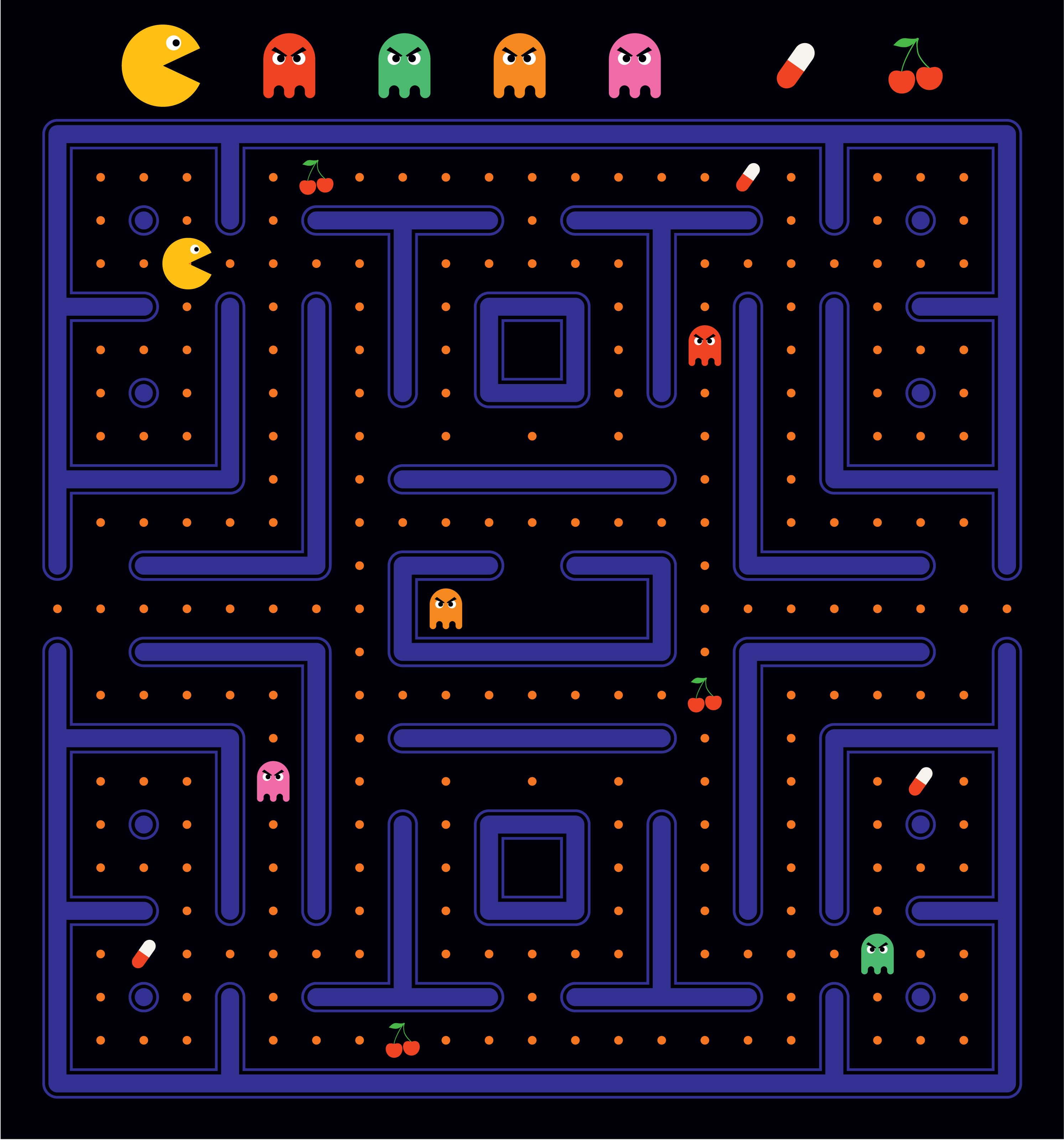 [TUTO] DMD TETRIS - Page 4 Pacman-Game-Wall-Mural