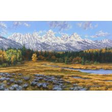 Autumn Mountain Scene Wall Mural