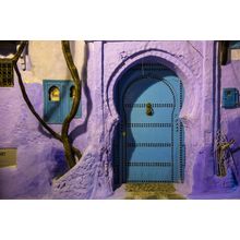 Blue Door In Chefchaouen, Morocco Wall Mural