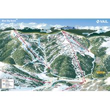 Vail Blue Sky Basin Ski Trail Map With Legend Wall Mural