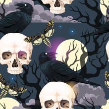 Ravens And Skulls Pattern Wallpaper