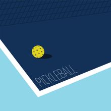 Pickleball Court And Ball Wall Mural