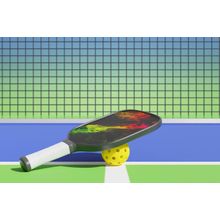 Pickleball Racket And Ball Next To The Net Wall Mural