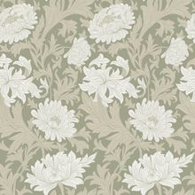 Green Chrysanthemum William Morris Inspired Wallpaper