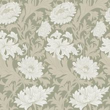 Green Chrysanthemum William Morris Inspired Wallpaper
