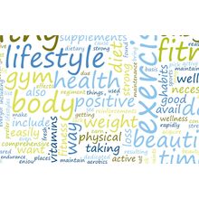Healthy Lifestyle Word Cloud Wallpaper Mural