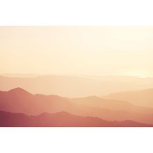 Peachy Pink Mountain Silhouette Wall Mural