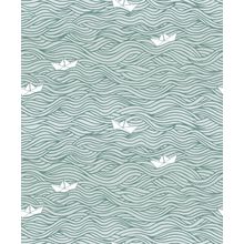 Little Paper Boats on Waves Wallpaper