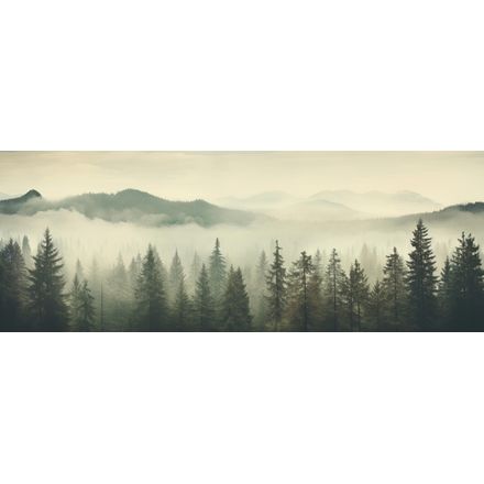 Misty Mountain Forest Landscape Wall Mural