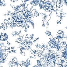 Vintage Peony and Rose Chinoiserie Wallpaper