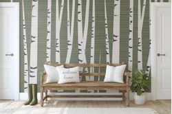 Birch-Tree-Illustration-mural-in-entryway