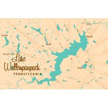 Lake Wallenpaupack PA Lake Map Wall Mural