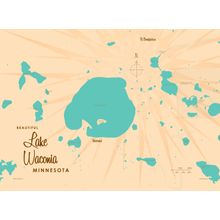 Lake Waconia MN Lake Map Wall Mural