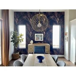 Copper-Banana-Tree-Leaf-Wallpaper-in-a-dining-room