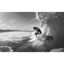 Wave Rider In Black And White Mural Wallpaper