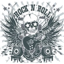 Rock N Roll Skull Wall Mural