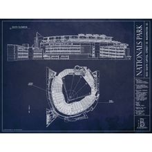 Nationals Park Blueprint Wall Mural