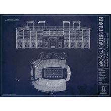 TCU Amon Carter Stadium Blueprint Wall Mural