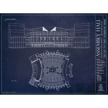 Indiana Assembly Hall Blueprint Wall Mural