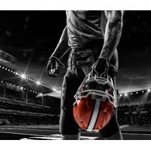 Football Player With Red Helmet In Stadium Wall Mural