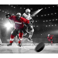 Hockey Players Attacking The Puck Wall Mural