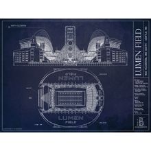 Lumen Field Blueprint Wall Mural