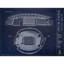 Paycor Stadium Blueprint Wall Mural
