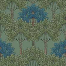 Vintage Twisting Trees Pattern Wallpaper