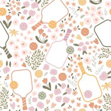 Pickleball Floral Pattern Wallpaper