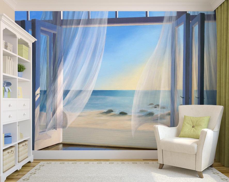 KOMAR Fototapete 'Ocean Breeze' - Meer & Dünen Motiv, Kleister Inkl., 8 Bahnen, Made In Germany