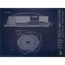 Wells Fargo Center Blueprint Wall Mural