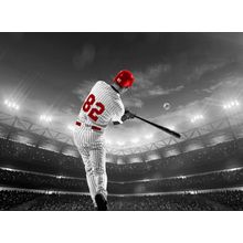 Baseball Player Hitting Home Run Wall Mural