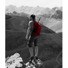 Hiker Relaxing On Top Of Mountain Wall Mural