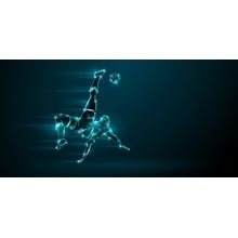 Neon Silhouette Of Soccer Player Wall Mural