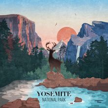 Yosemite National Park Graphic Wall Mural