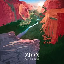 Zion National Park Graphic Wall Mural