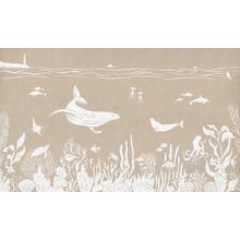 Monochrome Sea - Brown Wall Mural