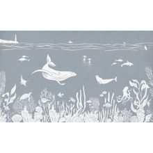 Monochrome Sea - Blue Wall Mural