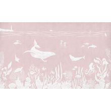 Monochrome Sea - Pink Wall Mural