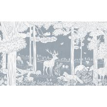 Monochrome Forest - Blue Wall Mural