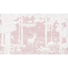 Monochrome Forest - Pink Wall Mural