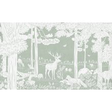 Monochrome Forest - Green Wall Mural