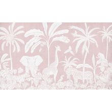 Monochrome Jungle - Pink Wall Mural